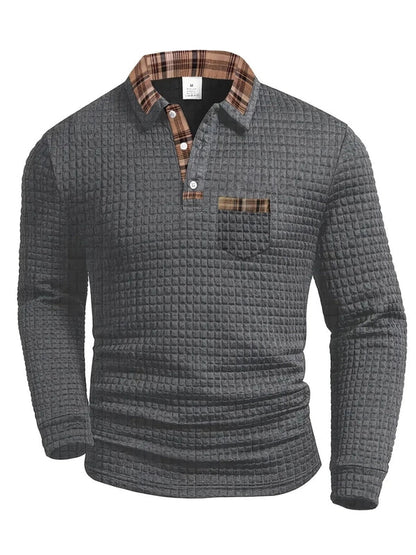Polo Homme à Carreaux – Chemise Polo Coton Doux avec Col Réglementaire