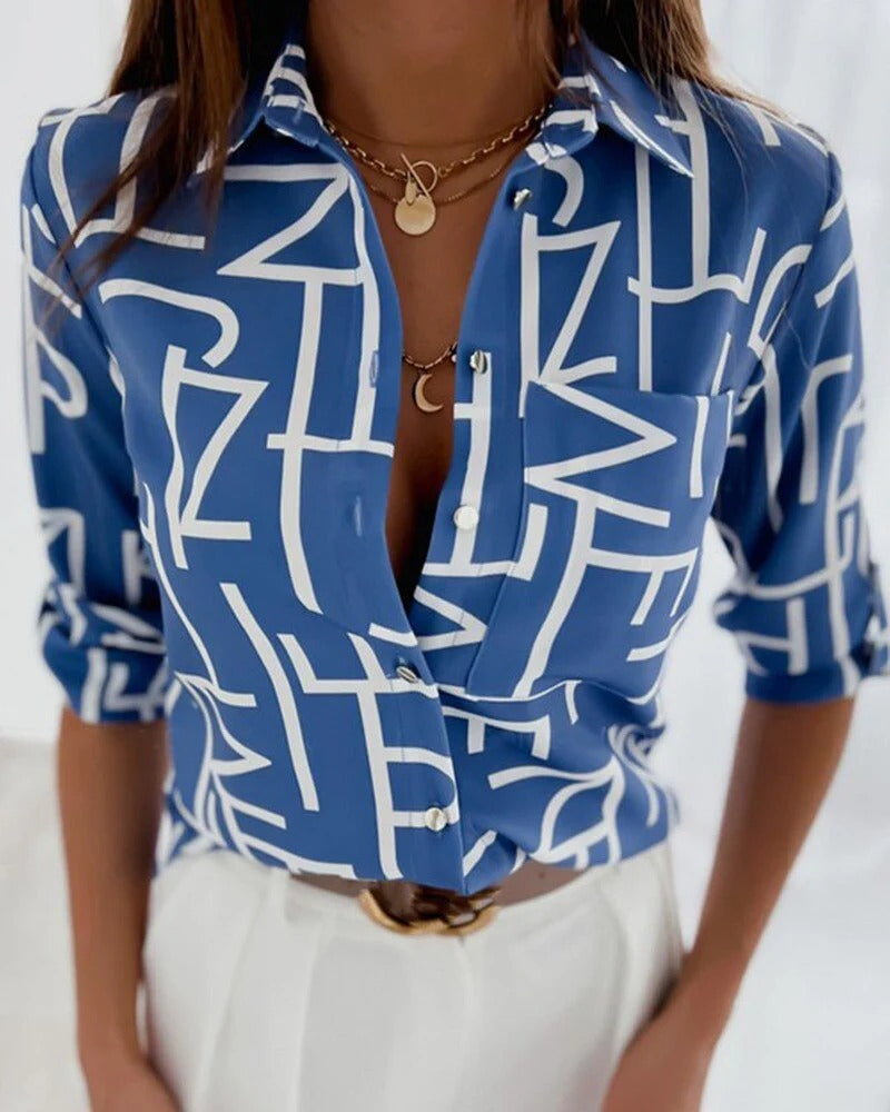 Blouse Florale Élégante pour Femmes Automne