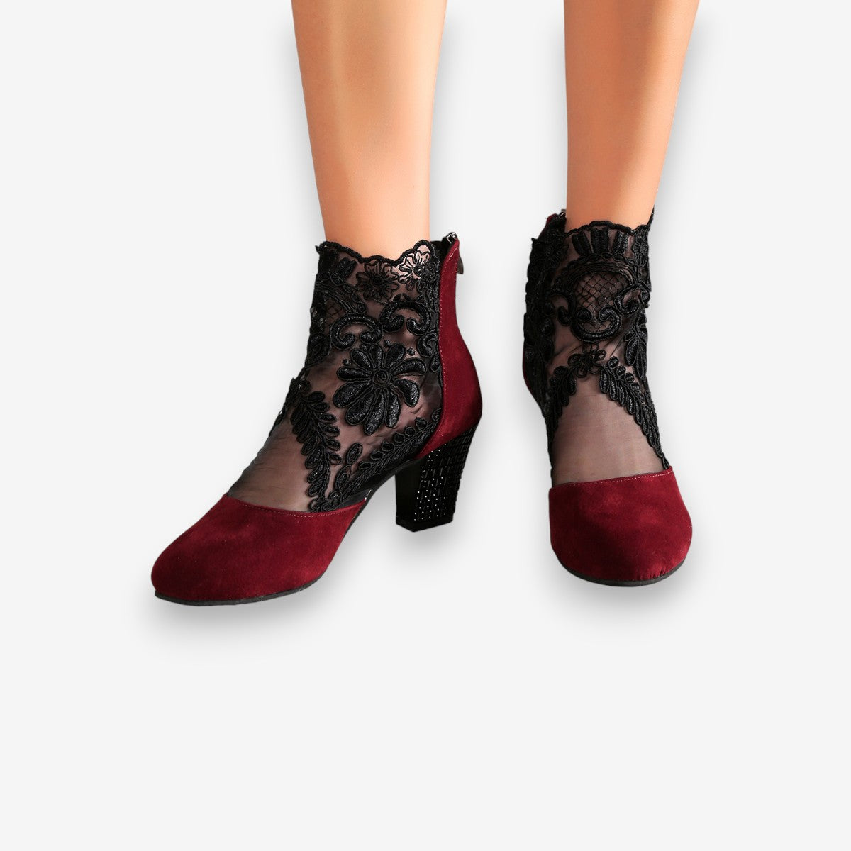 Chaussures Élégantes au Talon Haut avec Dentelle