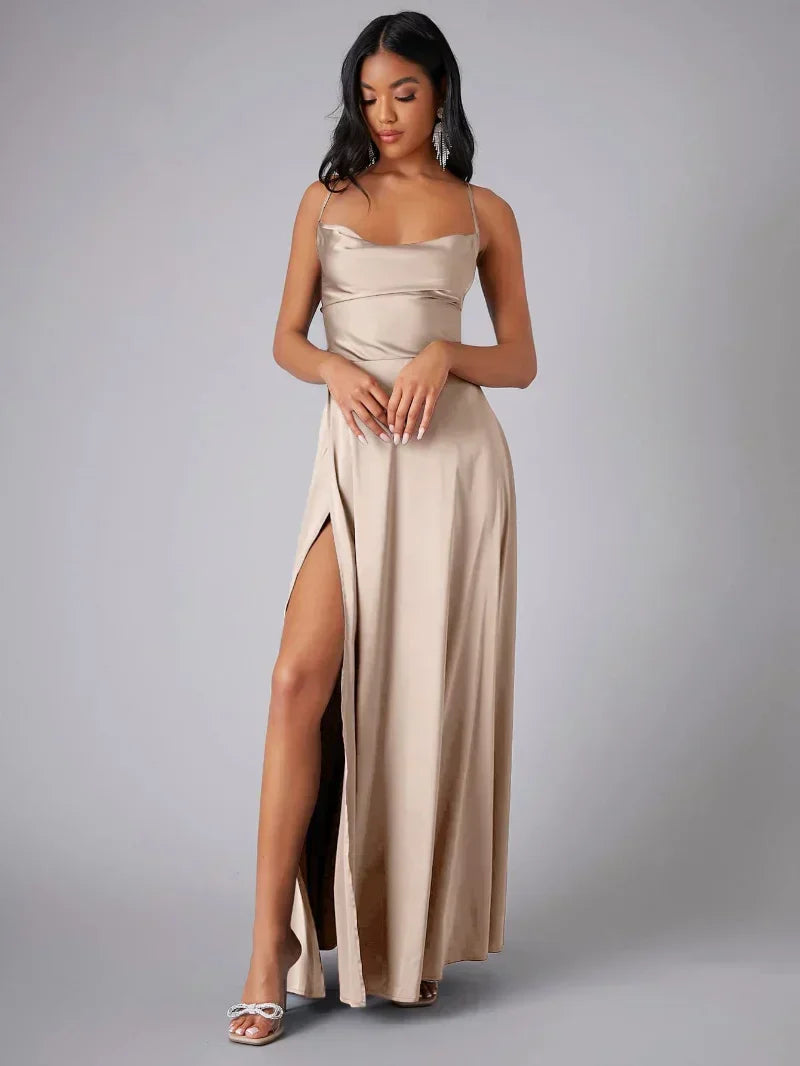 Robe de soirée Émeraude Décolletée pour femme
