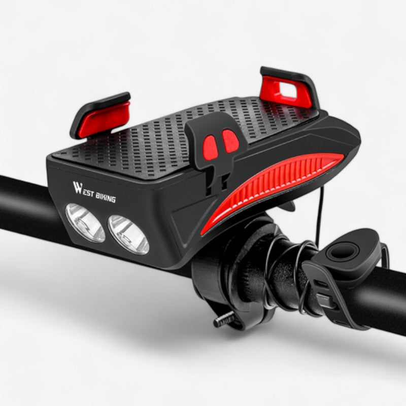 Support Vélo Téléphone LED avec Sonnette Rechargeable