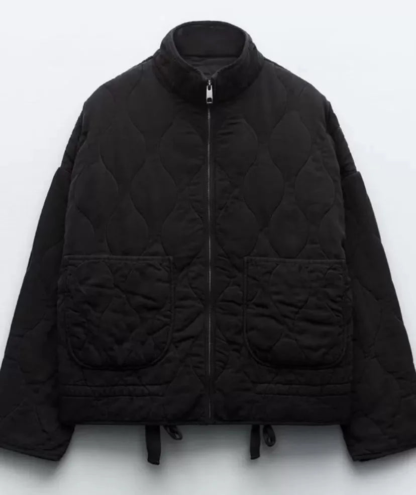 Veste Hivernale Féminine Douillette et Légère avec Fermeture Éclair