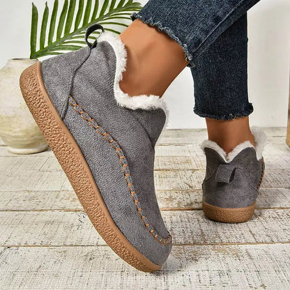 Bottes Femme Élégantes Confortables à Talon Bas avec Doublure Chaude