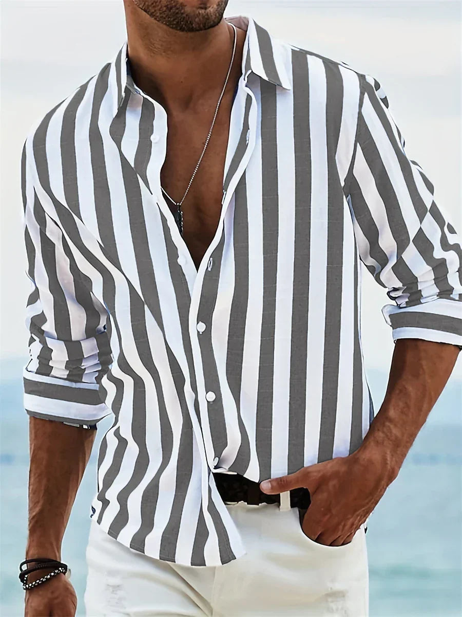 Chemise Homme Été Légère en Lin Bleu Ciel