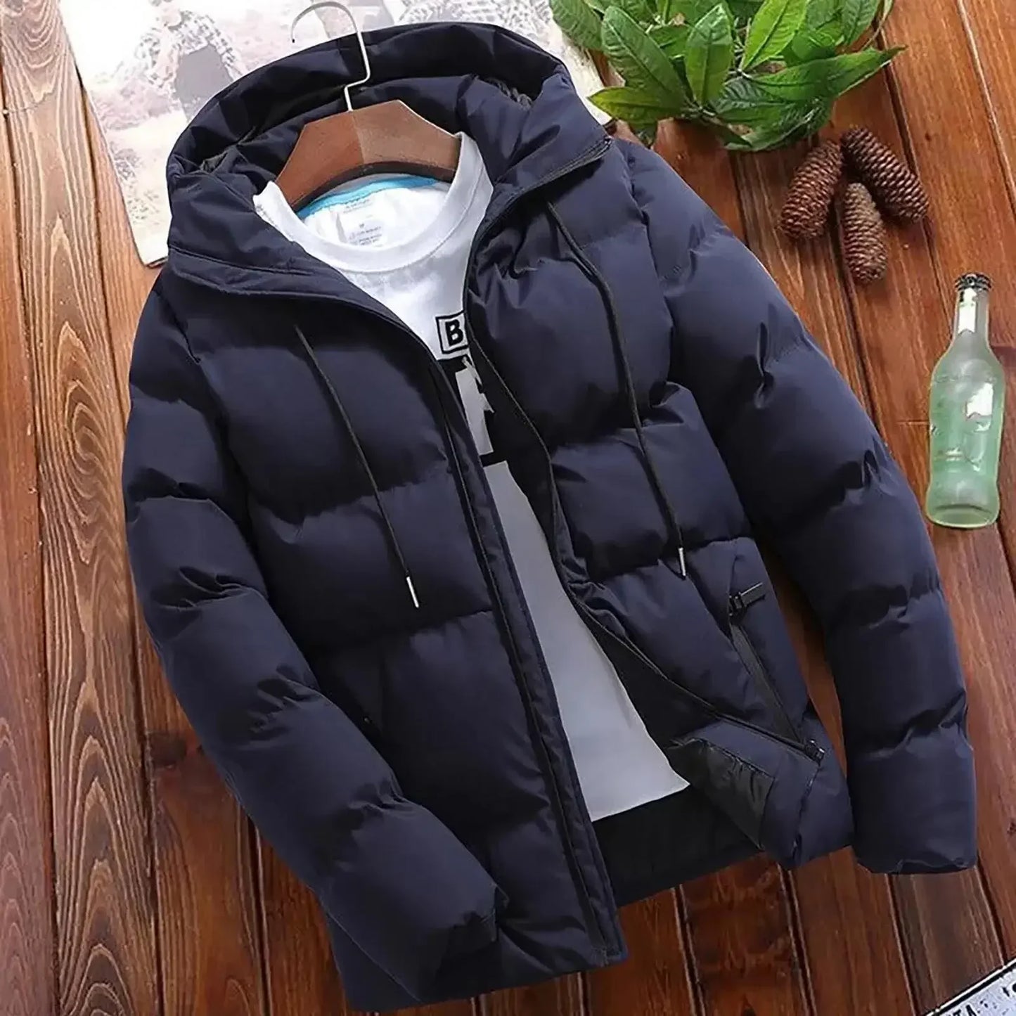 Doudoune Hivernale Homme Longue et Élégante avec Fermeture Éclair - LuxeStyle