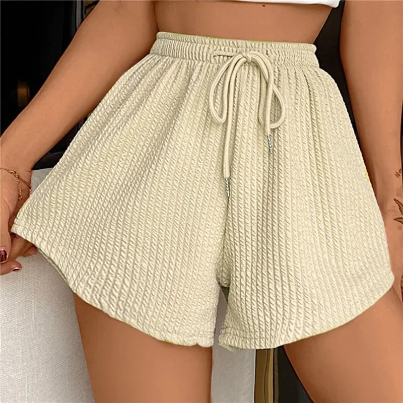 Short Femme en Lin Beige avec Ceinture Réglable