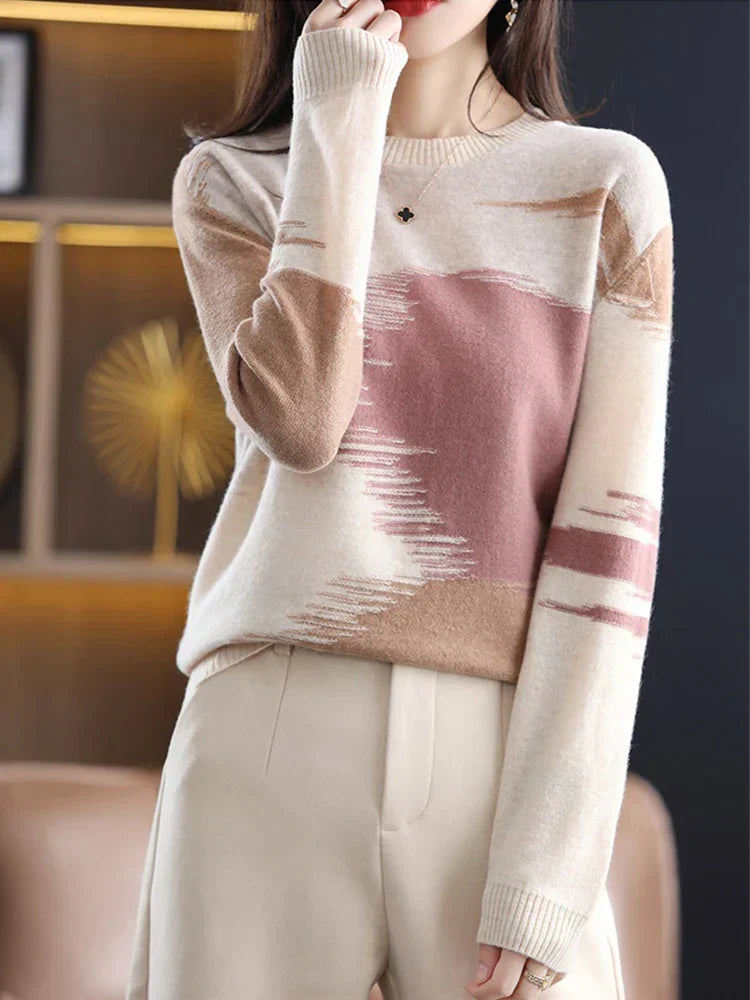 Pull Coloré À Manches Longues Pour Femme