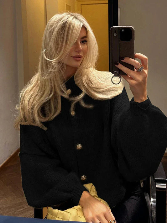Cardigan Élégant Boutons Or - LuxeStyle
