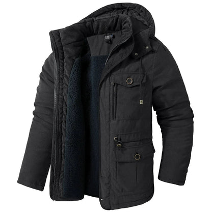 Veste Hiver Étanche – Manteau Polaire Douillet avec Doublure Molleton & Capuche