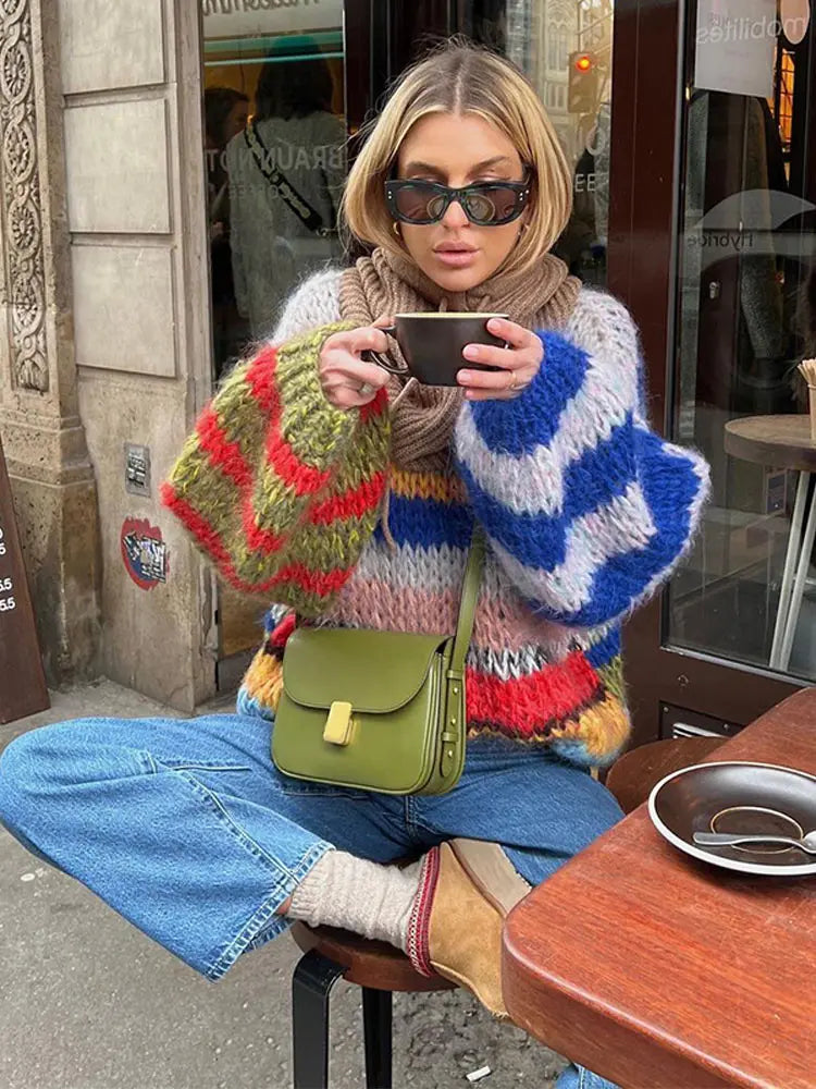 Pull Mohair Coloré – Élégant & Confortable pour Femme - LuxeStyle