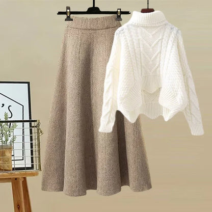 Tenue Femme Élégante Col Montant et Jupe Moulante