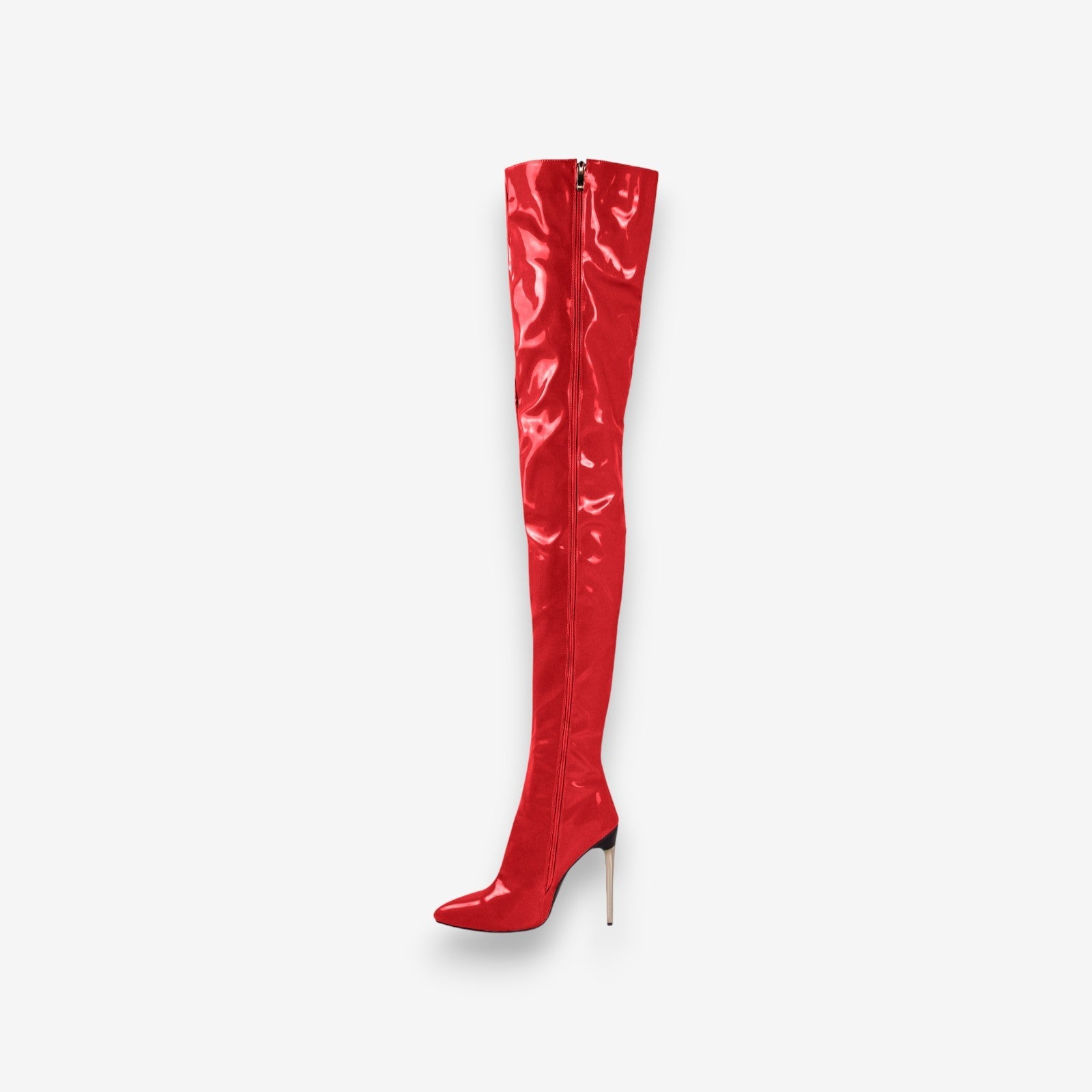 Bottes Élégantes Haut Talon Pointu avec Fermeture Éclair - LuxeStyle