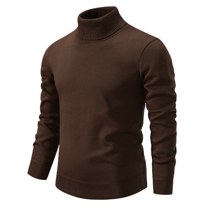 Pull homme noir col montant élégant