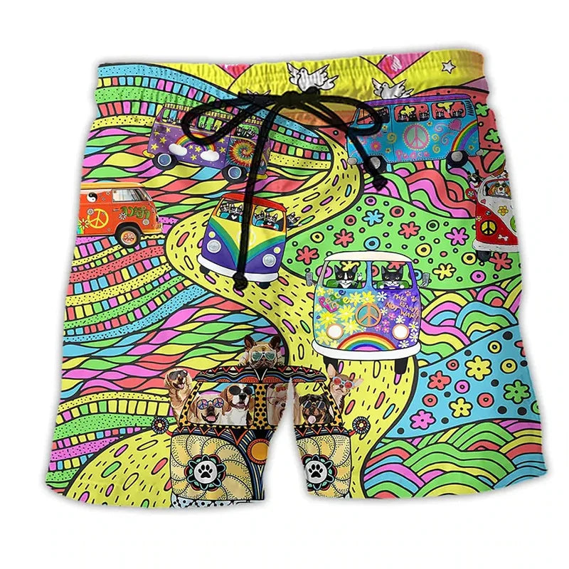 Short de bain stylé avec dessins amusants