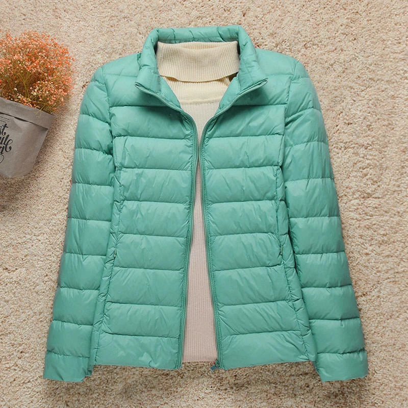 Veste Femme Printemps Élégante - Doudoune Légère avec Capuche & Taille Affinée