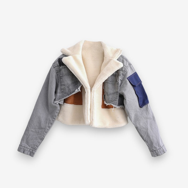 Veste Jean Décontractée Manches Longues