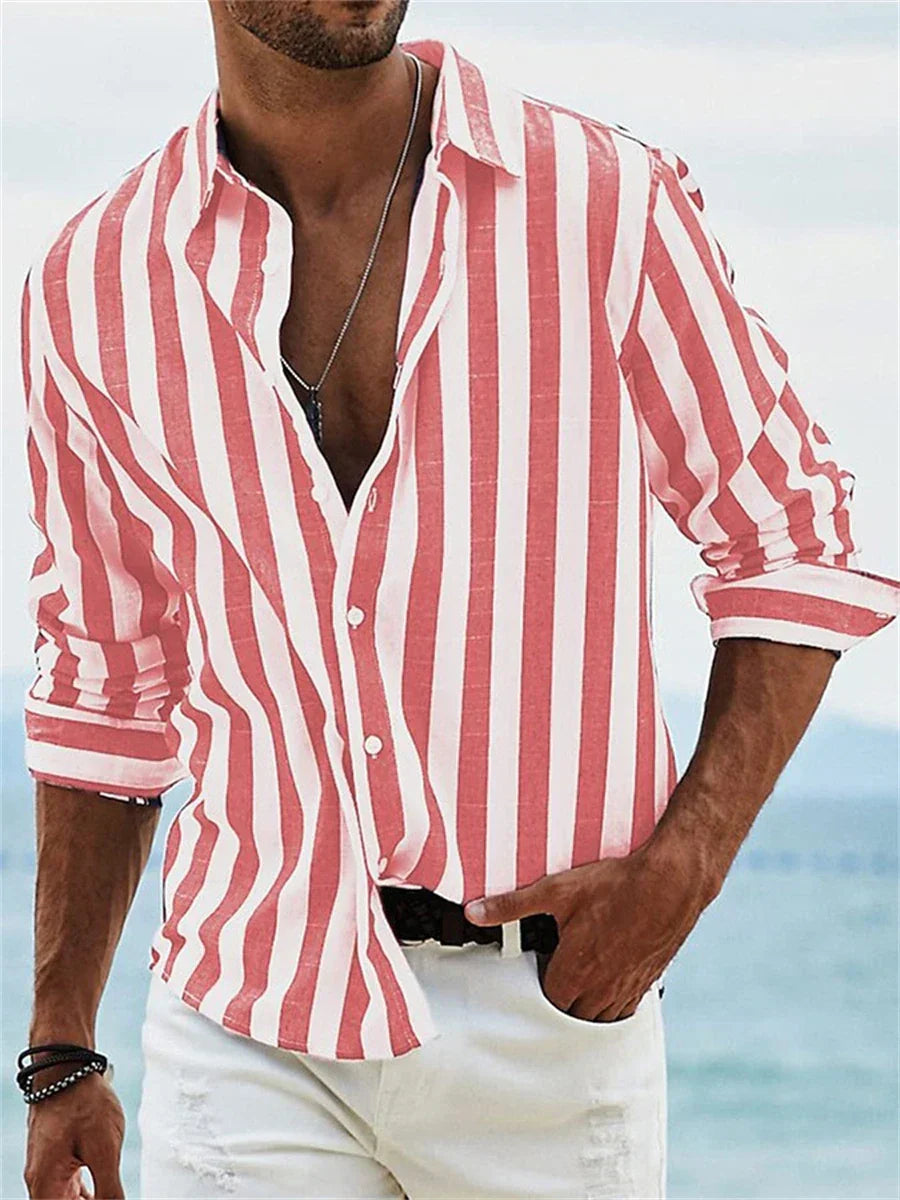 Chemise Homme Été Légère en Lin Bleu Ciel