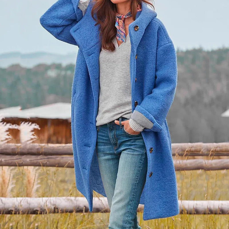 Cardigan à capuche détendu avec fermeture bouton