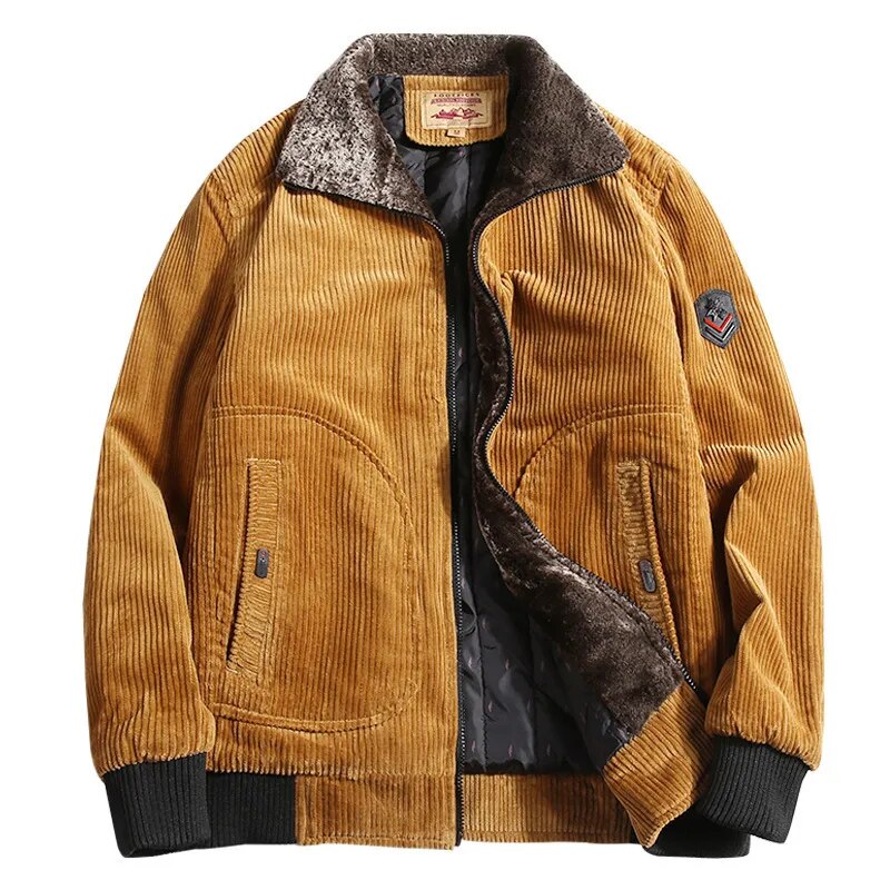 Veste Hiver Élégante en Velours avec Poches