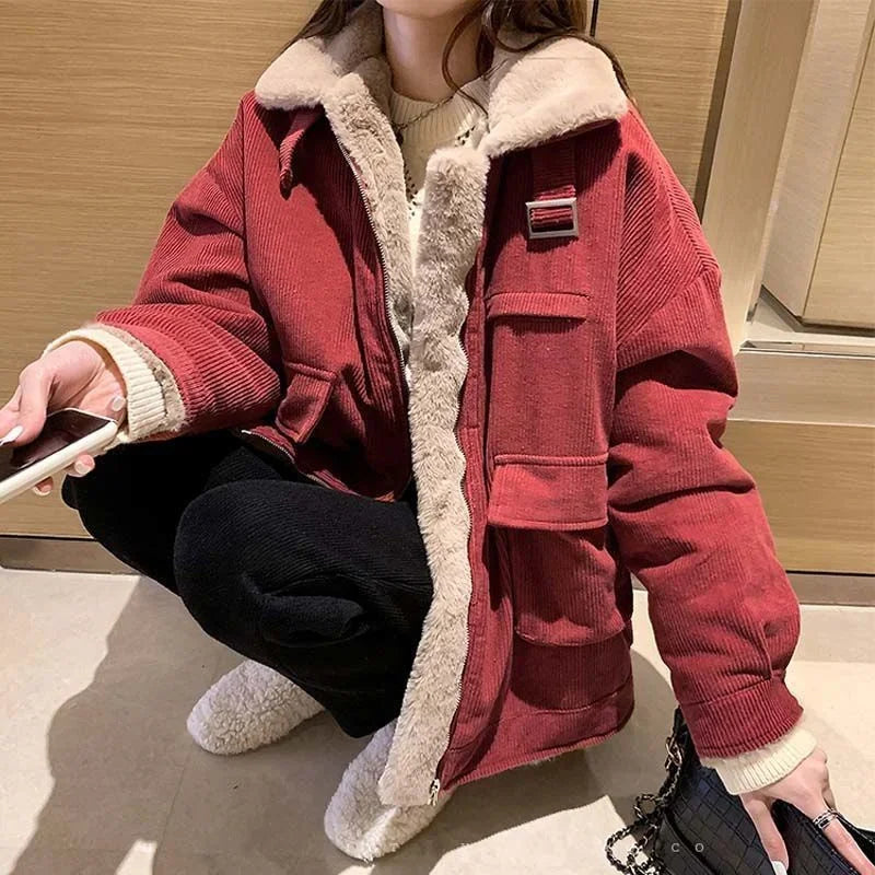 Veste Hiver Élégante avec Ceinture pour Femmes