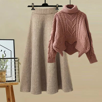 Tenue Femme Élégante Col Montant et Jupe Moulante