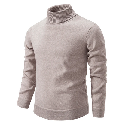 Pull homme noir col montant élégant