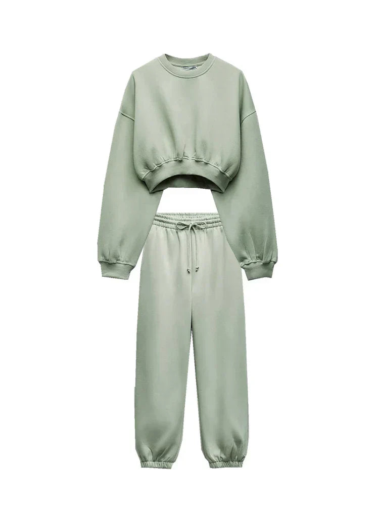 Ensemble Décontracté Femme - Crop Top et Legging pour un Look Relax
