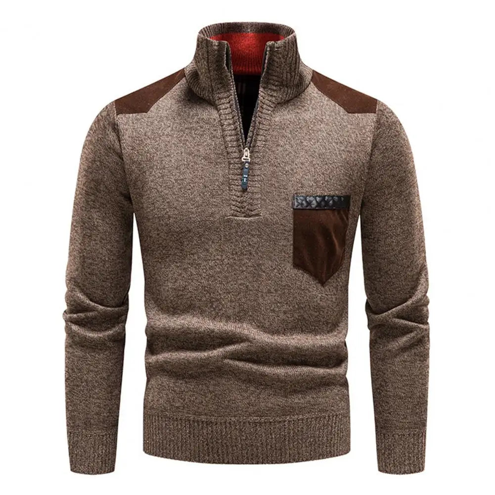 Pull Homme Laine Douce – Sweat Élégant avec Poche Avant