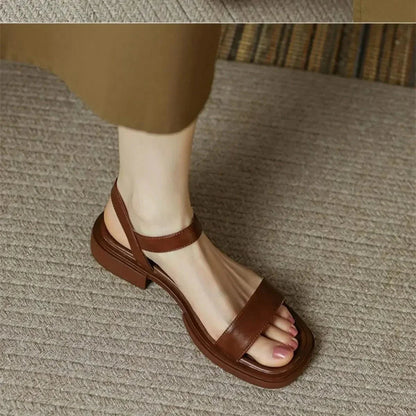 Sandales en Cuir Femmes Confortables pour Été