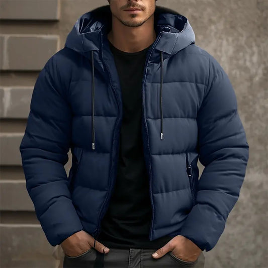 Veste Hiver Homme Thermique avec Capuche et Fermeture Éclair - LuxeStyle