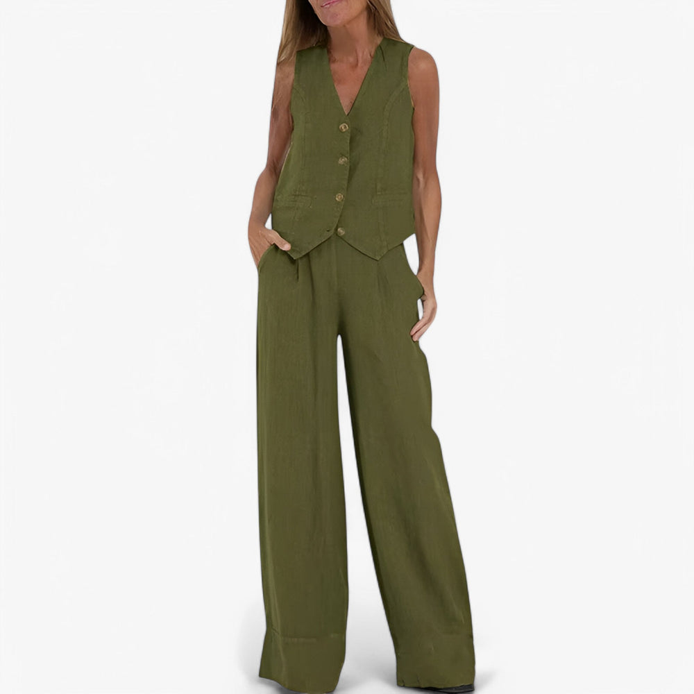 Ensemble Gilet Décontracté Polyvalent pour Femme