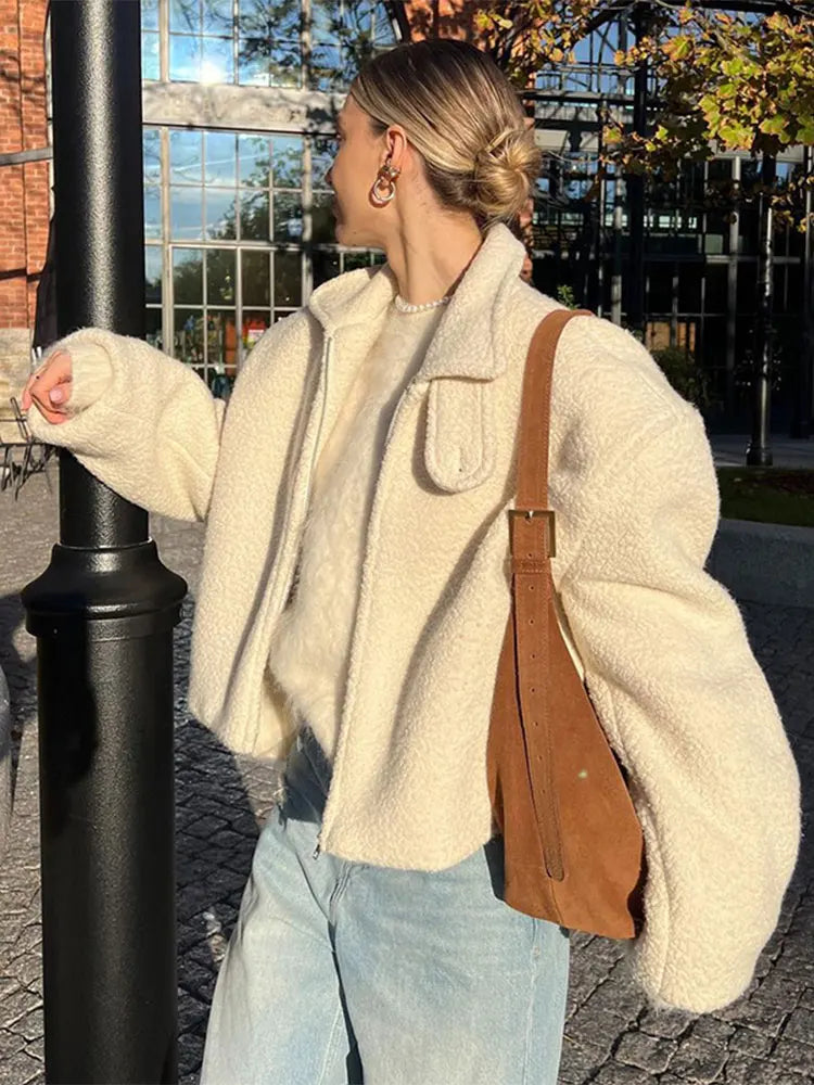 Veste Femme Hiver Élégante avec Fermeture Éclair
