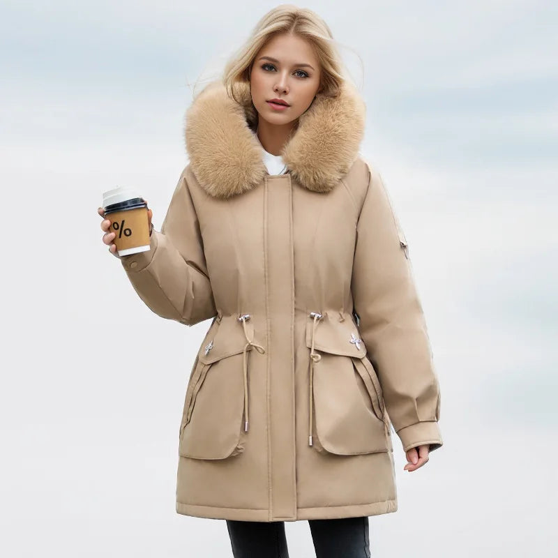 Veste Hivernale Douce à Poches pour Femme