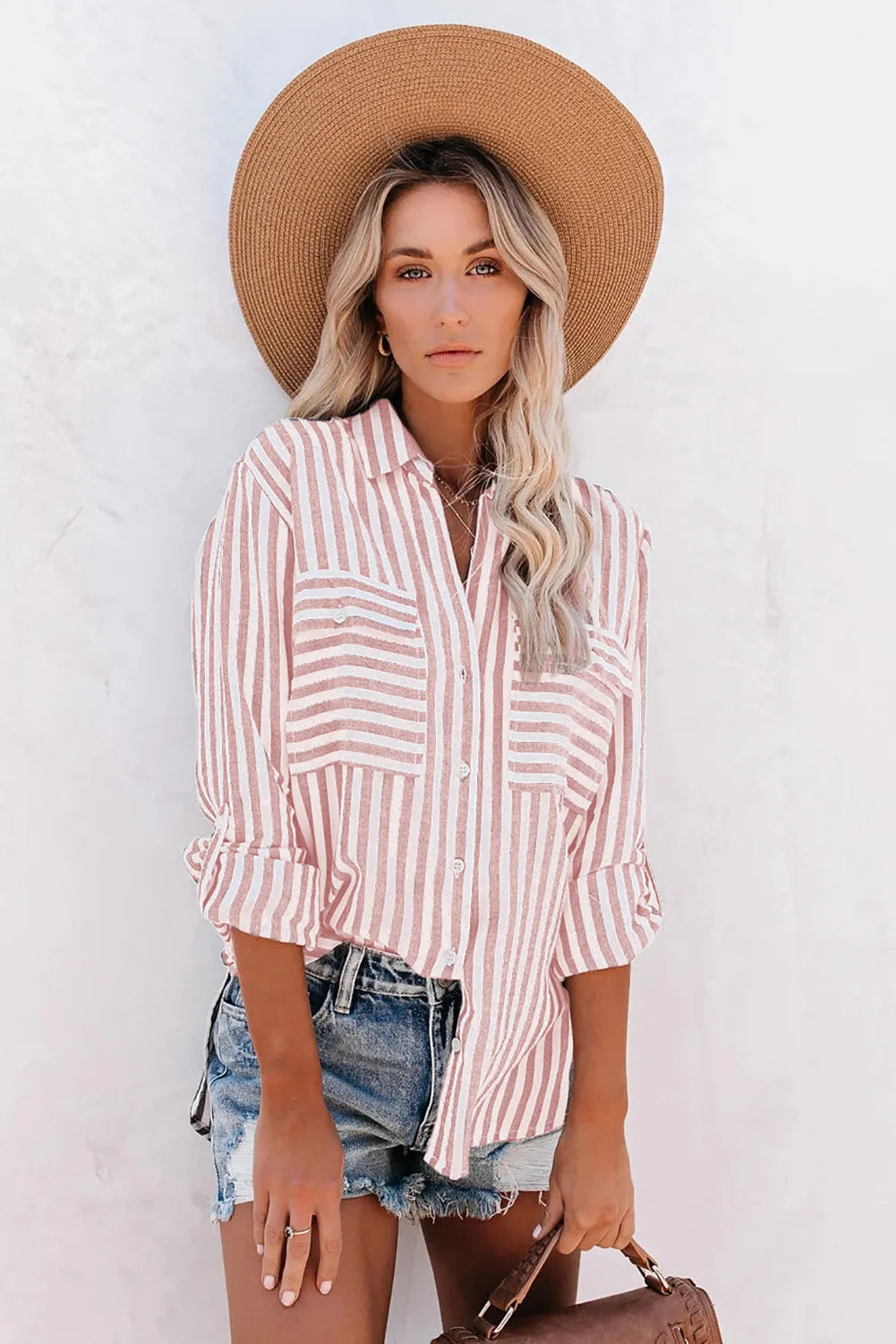 Blouse à Rayures Décontractée pour Femme