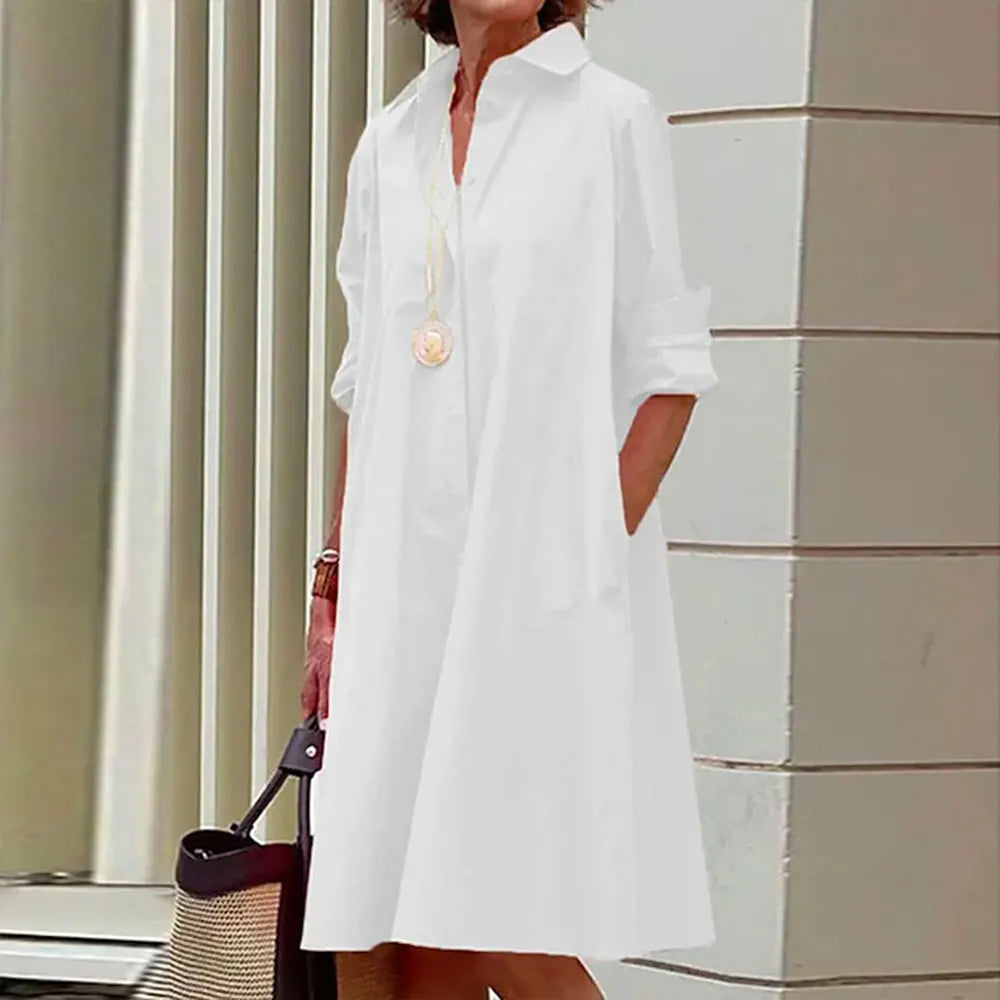 Robe chemisier rouge élégant femme
