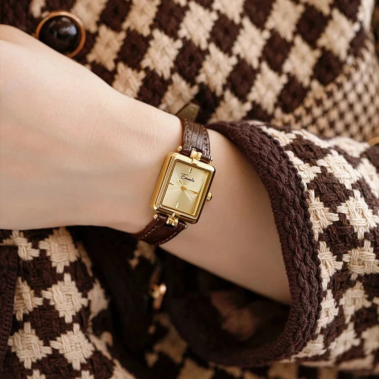 Montre Femme Élégante Cadran Or - LuxeStyle