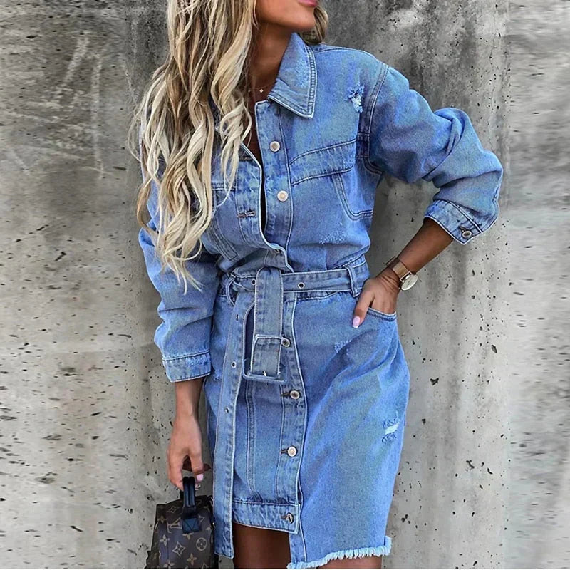 Robe Jean Féminine - Denim Confort Élégant pour Femme - LuxeStyle