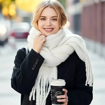 Écharpe Femme Douillettes aux Franges pour Hiver