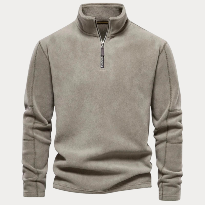 Pull en polaire brun à fermeture éclair pour homme