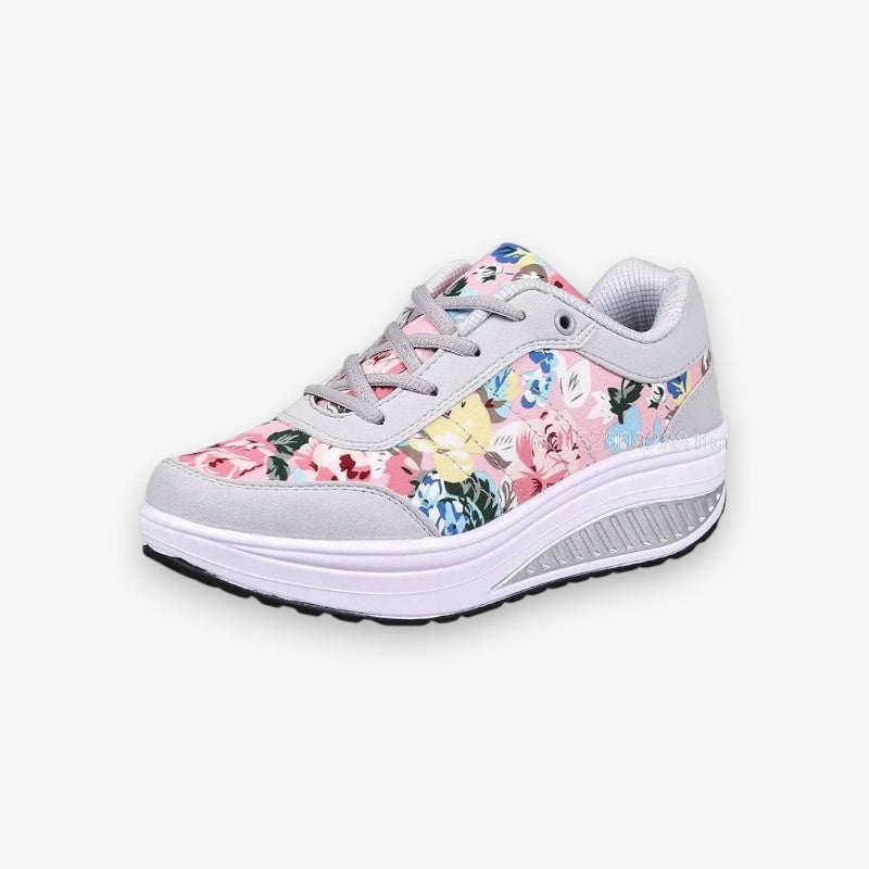 Sandra – Chaussures baskets fleuries confortables à lacets - LuxeStyle