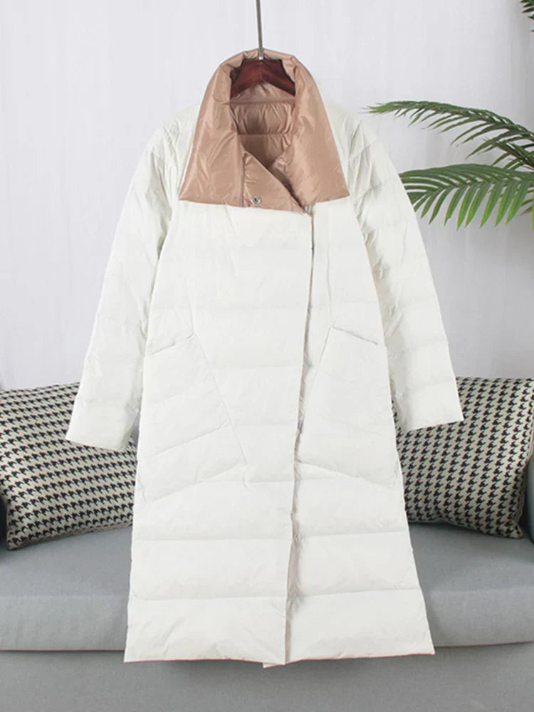 Manteau Femme Hiver Poches Carreaux Élégant