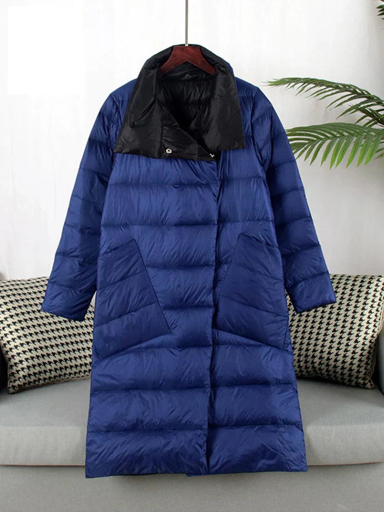 Manteau Femme Hiver Poches Carreaux Élégant