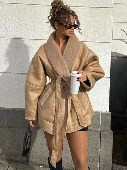 Manteau Femme Chic avec Ceinture Réglable - LuxeStyle