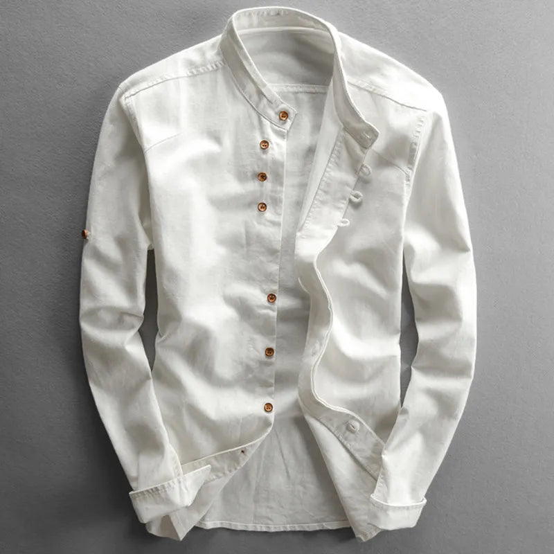 Chemise Homme Classique Manches Longues Bleu Foncé