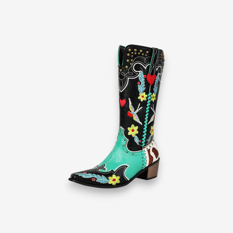 Bottines Élégantes Fleuries Talon Pointu - LuxeStyle