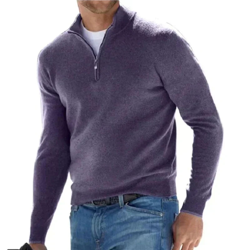 Pull Zippé Homme Classique et Confortable pour Tous les Jours