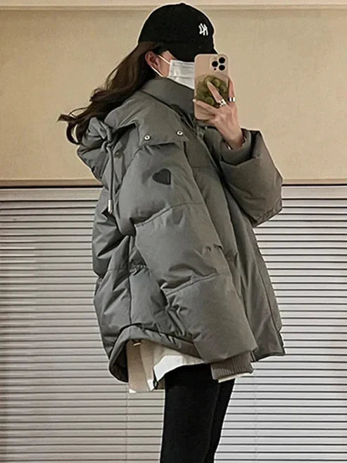 Veste Hivernale Douillette pour Femme avec Capuche et Fermeture Éclair