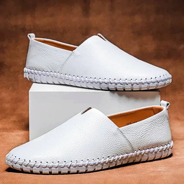Bottines en cuir marine décontractées pour homme