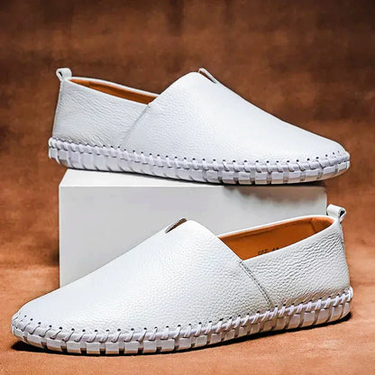 Bottines en cuir marine décontractées pour homme
