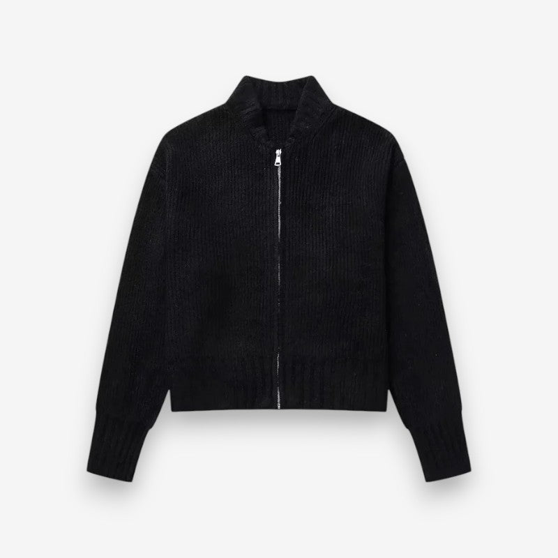 Veste Zippée Femme Col Rond Manches Longues